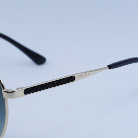 Jimmy Choo JIMENA/S 02M2 9O Sunglasses Gold/Black Aviator Frame, Grey Lenses main image 4